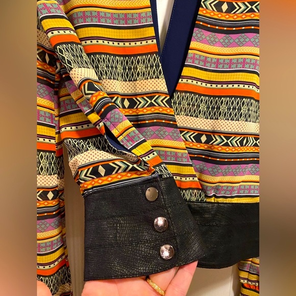 Double Zero Super Fun Top With Faux Leather Detailing - Picture 7 of 7